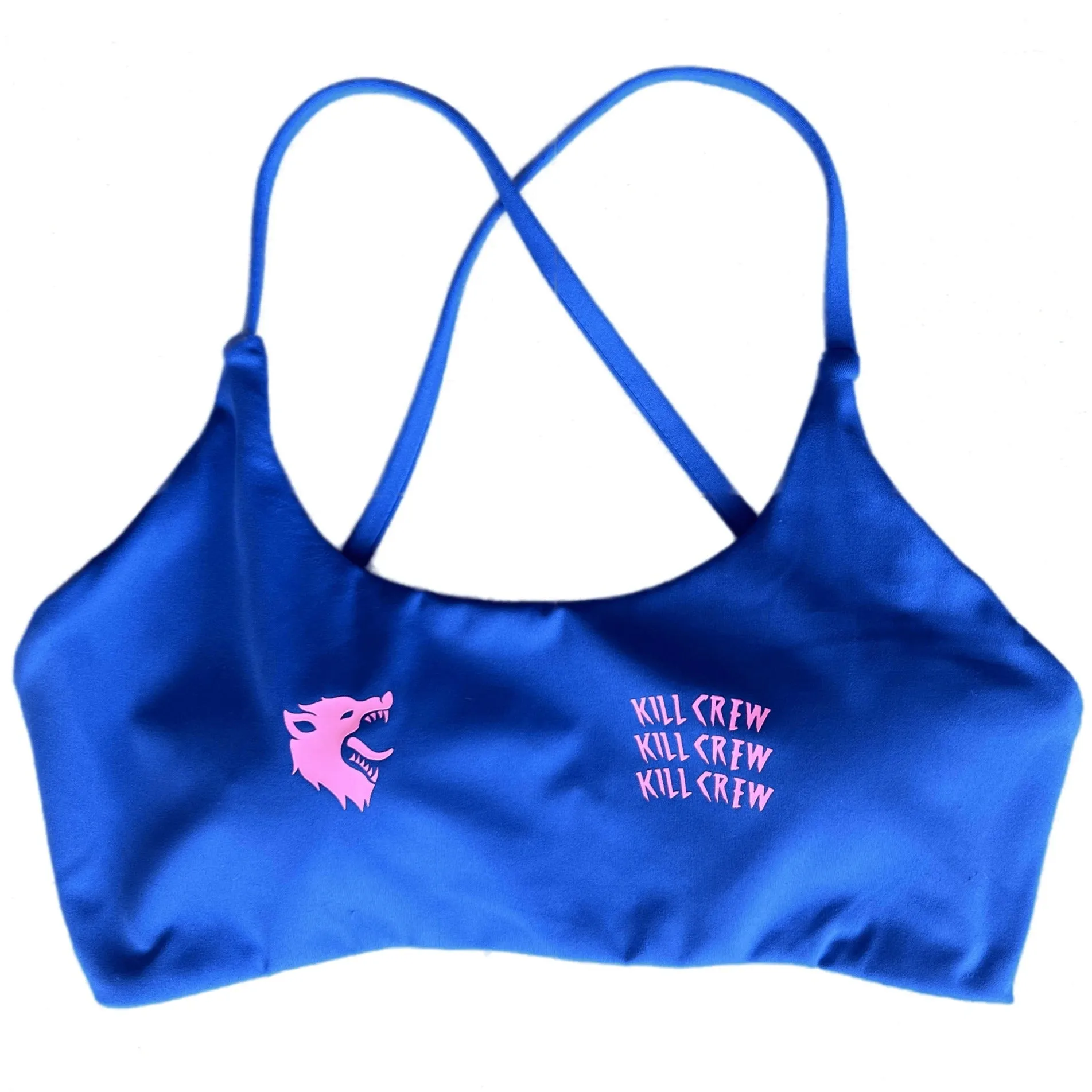 WOLF LOW SUPPORT SPORTS BRA -  BLUE / PINK