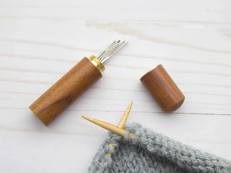 Wooden Darning Needle Storage Case