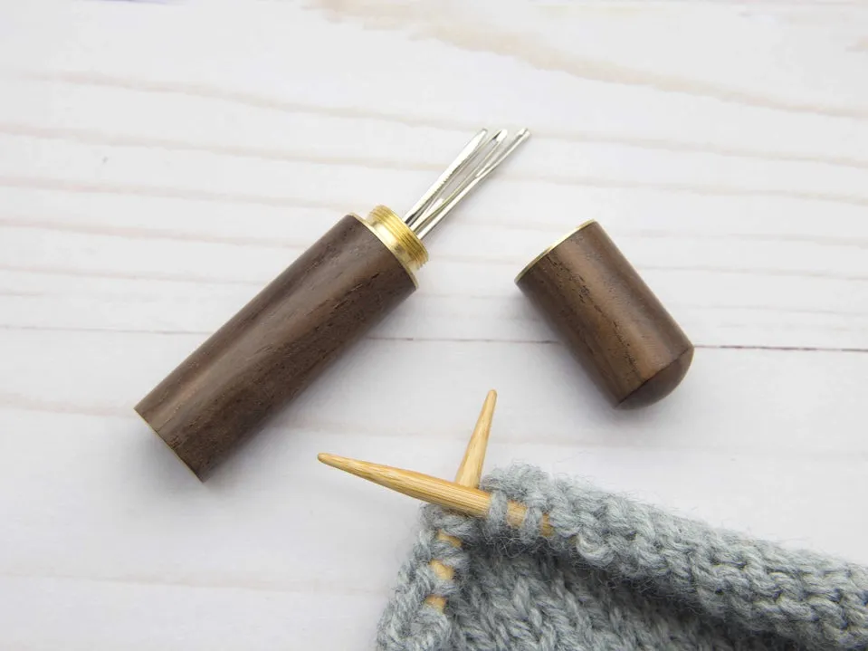 Wooden Darning Needle Storage Case