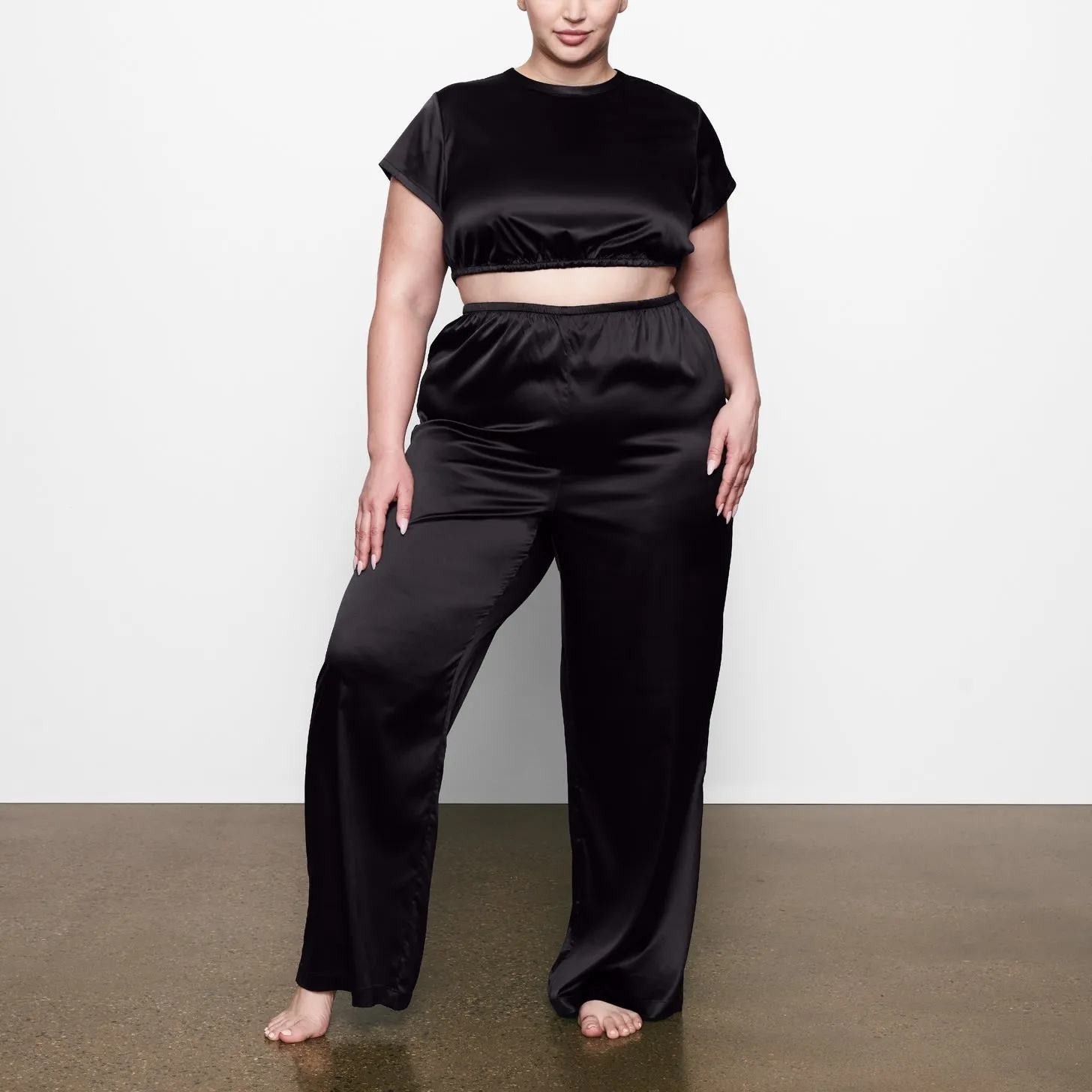 Woven Shine Crop Top