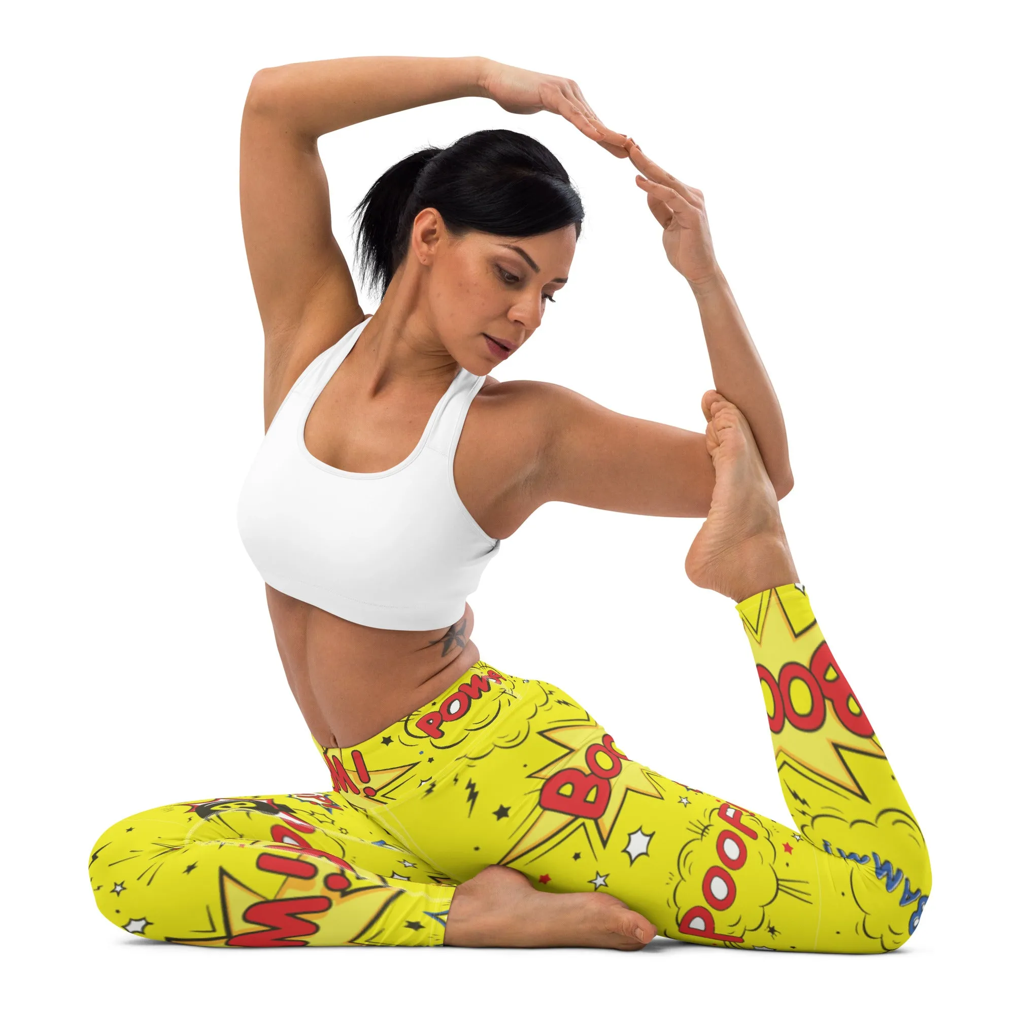 Yellow Snap Sports fitness Leggings