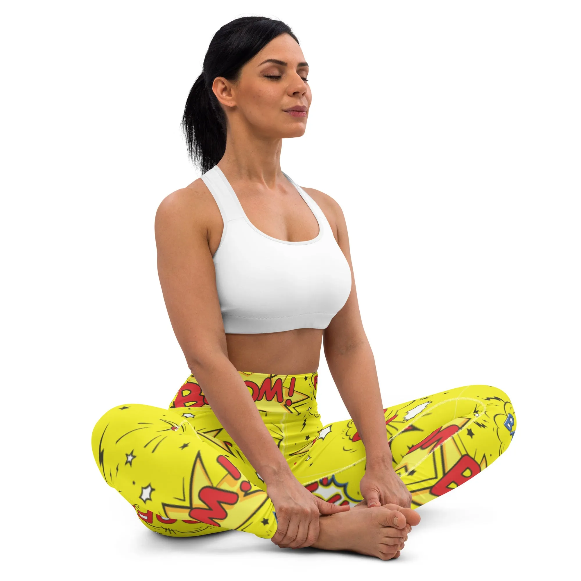 Yellow Snap Sports fitness Leggings