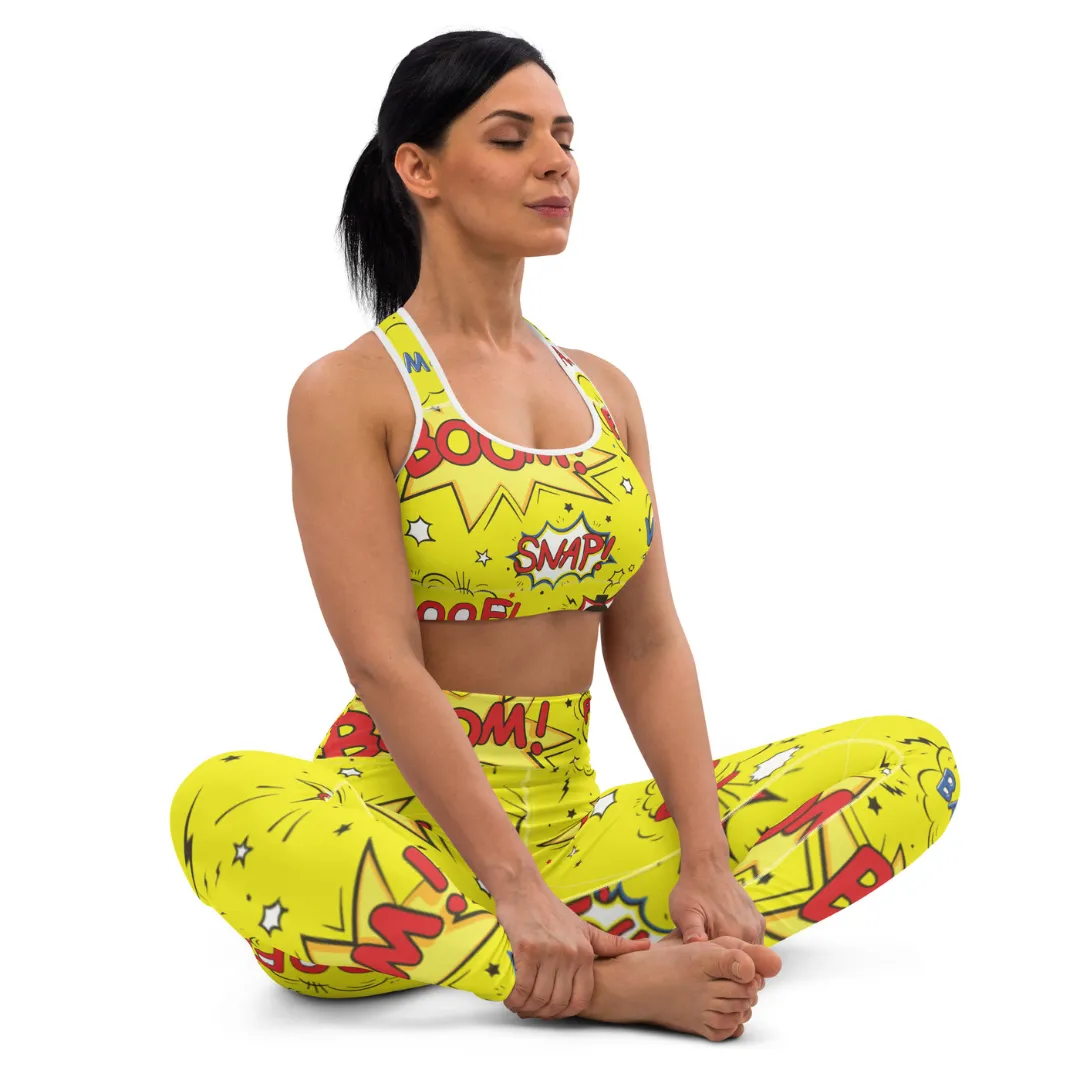 Yellow Snap Sports fitness Leggings