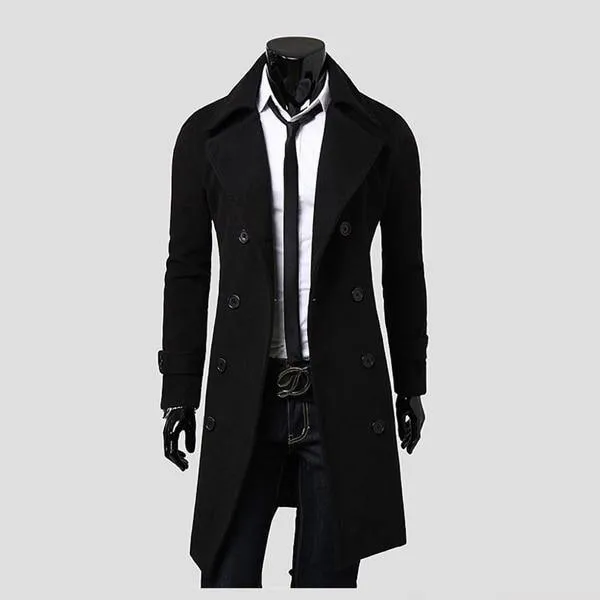 ZOGA Men's Brittish Long Trench Coats