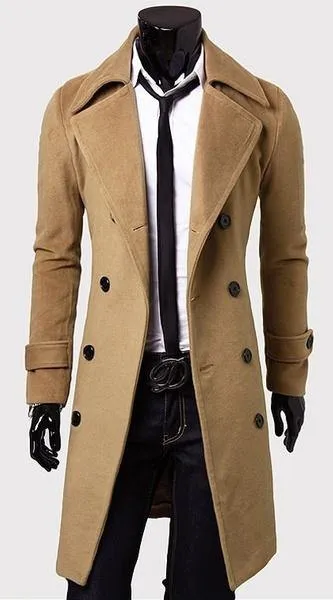 ZOGA Men's Brittish Long Trench Coats